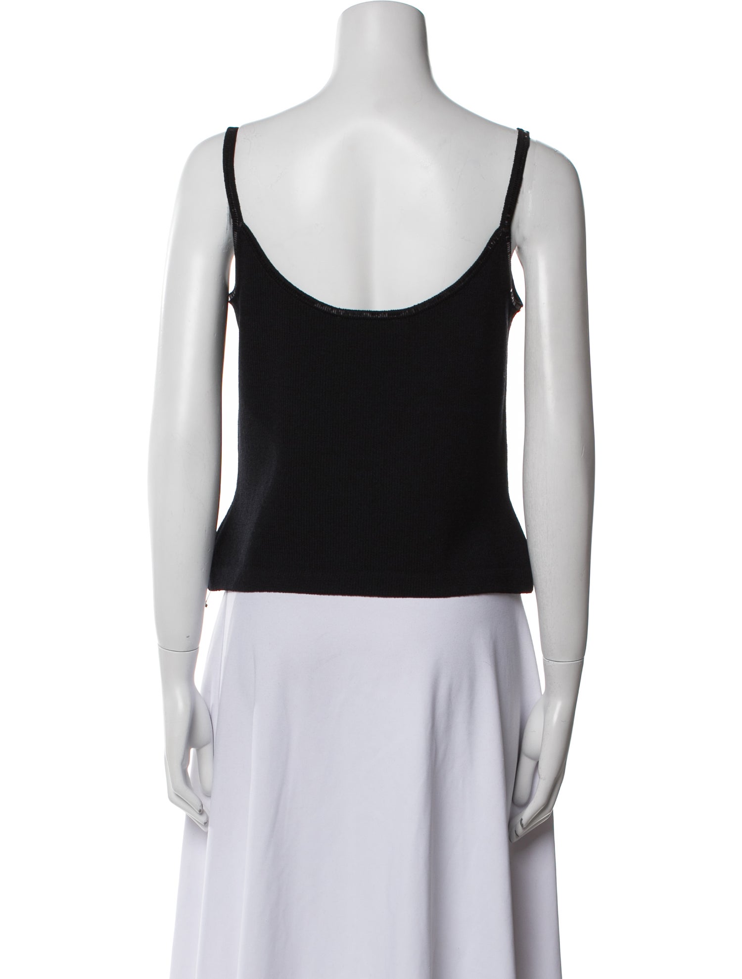 St. John Wool V-Neck Crop Top